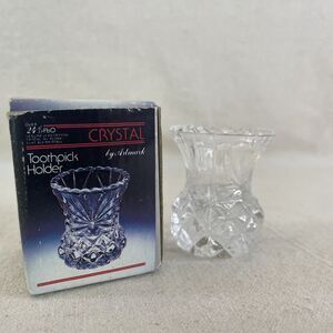 Vintage 24% Lead Crystal Toothpick Or Matchstick Holder by Artmark c1988 NEW-OS